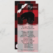 4x9.25 Programmkarten Rotes Buffalo Karierter Bäre Einladung (Vorne/Hinten)