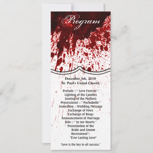 4x9.25 Programmkarten Spritzer Vampire Gothic Einladung (Vorderseite)