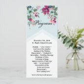 4x9.25 Programmkarten Tropische Blume auf Blue Omb Einladung (Stehend Vorderseite)