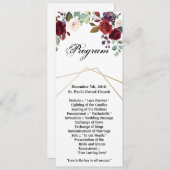 4x9.25 Programmkarten Weiße Rosen Gold Geometric F Einladung (Vorne/Hinten)