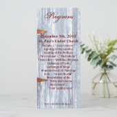 4x9.25 Programmkarten Weißwaschholz-Barntür-Cou Einladung (Stehend Vorderseite)