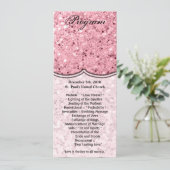 4x9,25 Rose-Programmkarten Gold-Glitzer Einladung (Stehend Vorderseite)