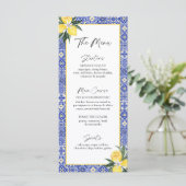 4x9" Amalfi Italienisches Brautparty "Blue Tile" (Stehend Vorderseite)