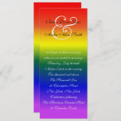 4x9 Gay Wedding LGBT Pride Metallic Paper Einladung (Vorne/Hinten)