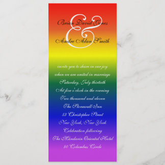 4x9 Gay Wedding LGBT Pride Metallic Paper Einladung