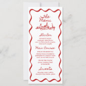 4x9" Handgeschriebenes Wavy Border Whimsical Menu (Vorderseite)