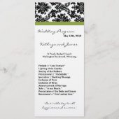 4x9 Hochzeitsprogramm - Schwarze Damaskus und Grün Programm (Vorderseite)