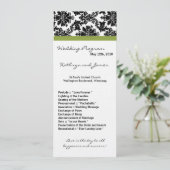 4x9 Hochzeitsprogramm - Schwarze Damaskus und Grün Programm (Stehend Vorderseite)