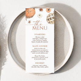 4x9" Kleine Süsse Pie, Fall Baby Dusche Menü