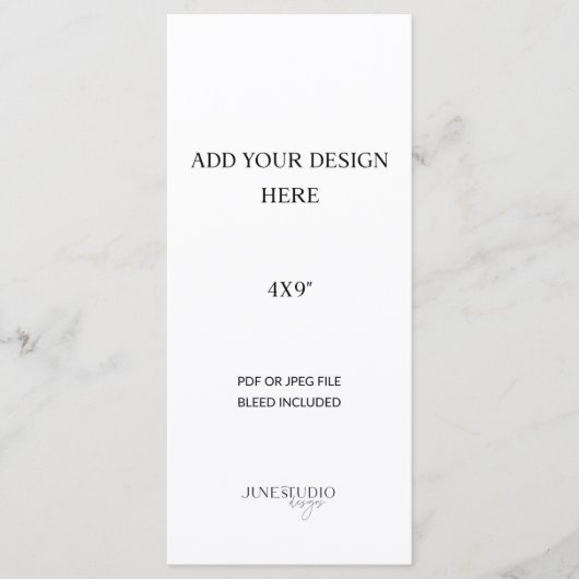 4x9" Menü oder Programmausdruck Menükarte (Vorderseite)