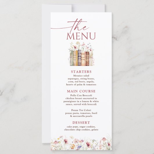 4x9" Neues Kapitel beginnt, Storybook Shower Menü (Vorderseite)