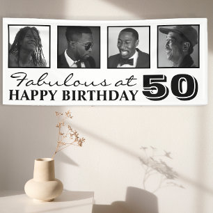4x Foto Collage Alles Gute zum Geburtstag Banner