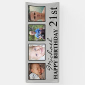 4x Foto Collage Happy Birthday Alter für ihn Banner (Vertikal)