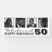 4x Foto Collage Happy Birthday Banner (Horizontal)