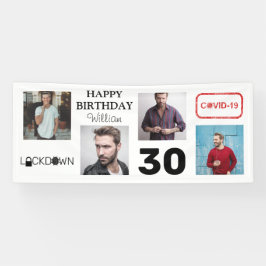 4x Foto Collage Lockdown Happy Birthday Banner
