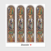 4xStained Glass Window Design of St. Gobnait  Aufkleber (Blatt)