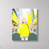 5万人達成に笑顔が溢れるJKアートパネル|寿司娘 GenerativeAI Leinwanddruck (Vorderseite)