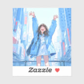 5万人達成記念シール seal|寿司娘 GenerativeAI Aufkleber (Blatt)