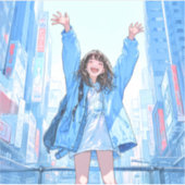 5万人達成記念シール seal|寿司娘 GenerativeAI Aufkleber (Vorderseite)