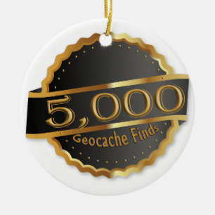 5000 FINDS GEOCACHING ACHIEVEMENT AWARD KERAMIK ORNAMENT