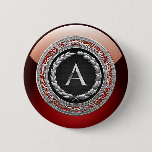 [500] "A" Vintage Silber-Monogramm Button