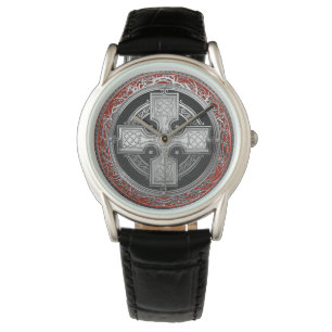 [500] Altes keltisches Heiliges Silberknotenkreuz Armbanduhr
