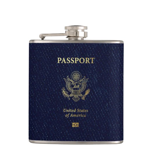 [500] American Passport Cover Flachmann (Vorderseite)