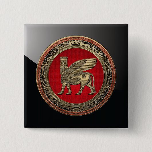 [500] Assyrian Winged Bull - Gold Lamassu Button (Vorderseite)