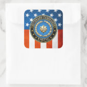 [500] CG: Befehlshaber des Lieutenant Commander (L Quadratischer Aufkleber (Tasche)