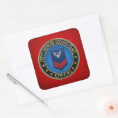 [500] CG: Petty Officer Second Class (PO2) Quadratischer Aufkleber (Umschlag)