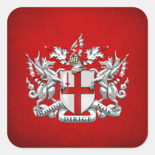 [500] City of London - Wappen Quadratischer Aufkleber