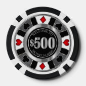 $500 Dollar Casino Poker Chip - Las Vegas - Red (Rückseite)