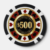 $500 Dollar Casino Poker Chip Las Vegas-Red / Gold (Rückseite)