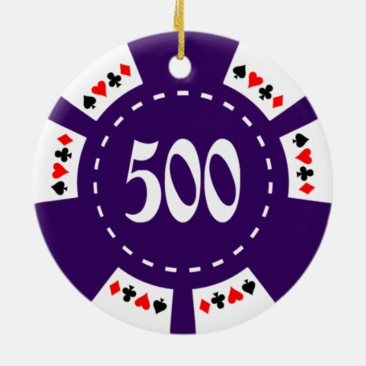 500 Dollar Poker Chip Keramikornament (Hinten)