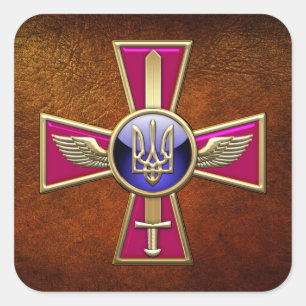 [500] Emblem der ukrainischen Luftwaffe Quadratischer Aufkleber
