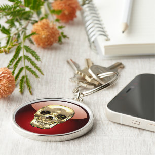 [500] Golden Human Skull Schlüsselanhänger