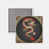 [500] Goldener chinesischer Drache Fucanglong Magnet (Vorderseite/Rückseite)