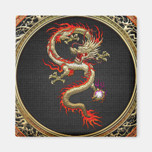[500] Goldener chinesischer Drache Fucanglong Magnet