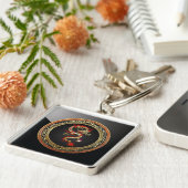 [500] Goldener chinesischer Drache Fucanglong Schlüsselanhänger (Seite)