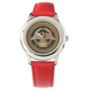 [500] Goldrömischer Kaiseradler auf Goldmedaille Armbanduhr