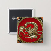 [500] Heiliger Goldener Skorpion auf Rot Button (Vorne & Hinten)