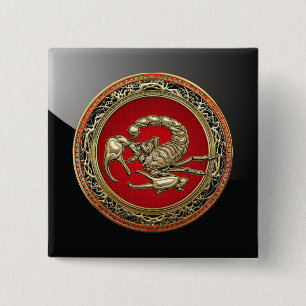 [500] Heiliger Goldener Skorpion auf Rot Button