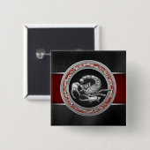 [500] Heiliger Silberskorpion auf Schwarz Button (Vorne & Hinten)