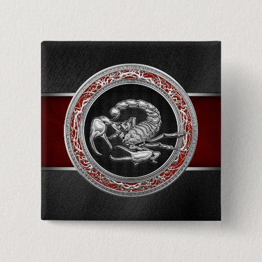 [500] Heiliger Silberskorpion auf Schwarz Button (Vorderseite)