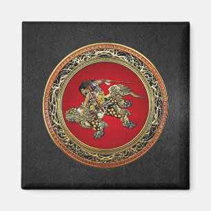 [500] Hokusai - Shoki Riding Shishi Lion Magnet