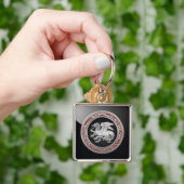 [500] Isländischer Drache, Landvættir [Silber] Schlüsselanhänger (Hand)