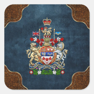 [500] Kanadische Wappen [3D] Quadratischer Aufkleber