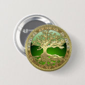 [500] Keltischer Baum des Lebens [Gold] Button (Vorne & Hinten)