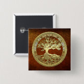 [500] Keltischer Baum des Lebens [Gold] Button (Vorne & Hinten)