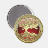 [500] Keltischer Baum des Lebens [Gold] Magnet (Vorderseite/Rückseite)